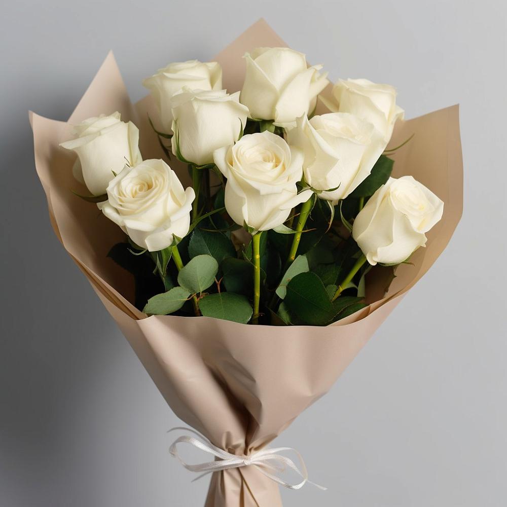 Букет 9 Белых роз Эдлесс Лав в Кратово