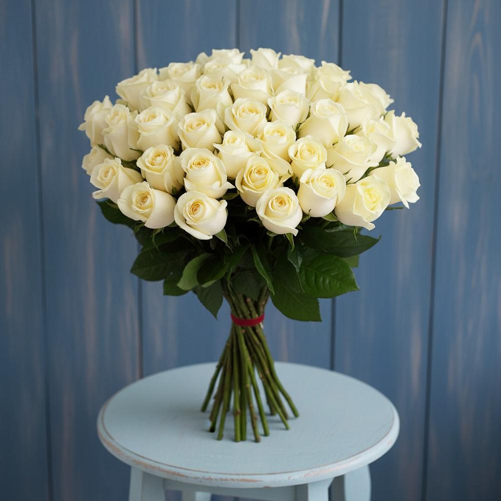 Букет 51 Белая роза Эдлесс Лав в Кратово
