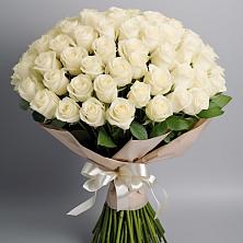 Букет 101 беля роза Белоснежка в Кратово