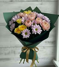 Букет цветов из:  Хризантемы и Розы в Кратово