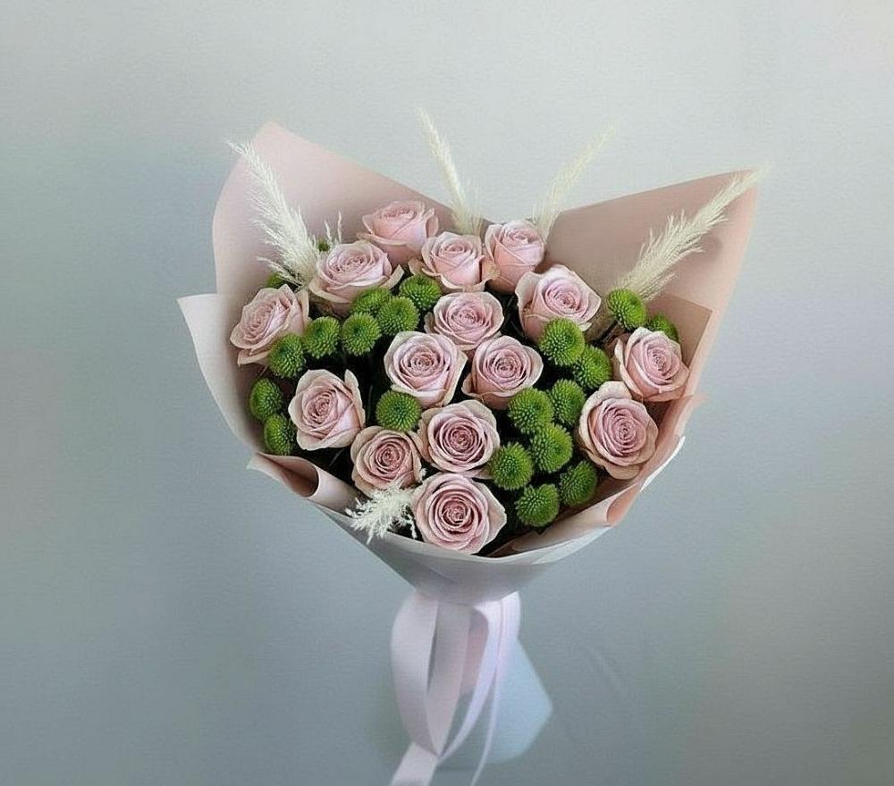 Букет цветов из: Розы и Хризантемы в Кратово