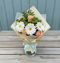 Букет цветов из:  Герберы, Розы и Хризантемы в Кратово