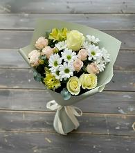 Букет цветов из:  Альстромерии, Розы и Хризантемы в Кратово