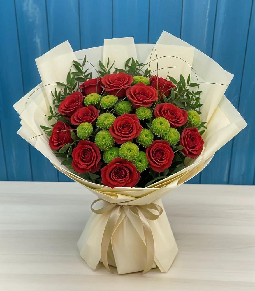 Букет цветов из: Розы и Хризантемы в Кратово