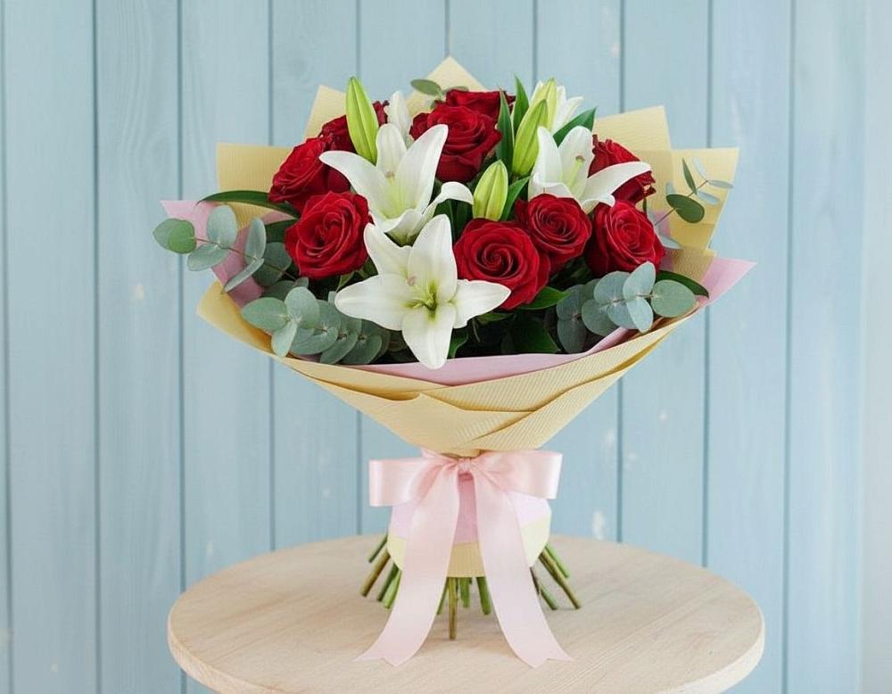 Букет цветов из: Лилии и Розы в Кратово